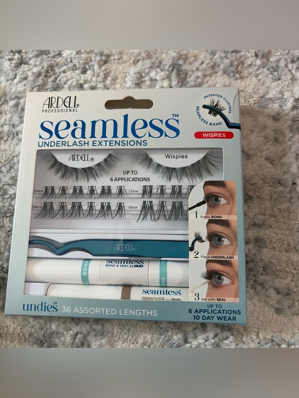 Ardell Seamless Underlash Extensions Wispies White and Blue Packaging